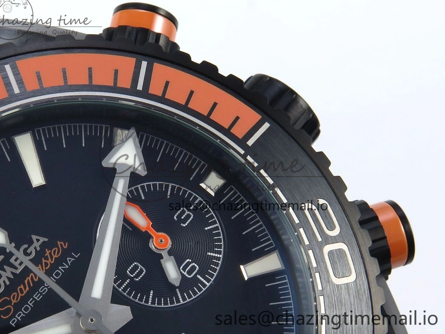 0520 Attractive Planet Ocean Master Chronometer 600M 45.5mm SCF 1:1 Best Edition Black Orange Bezel Black Dial on Black Rubber Strap A9900 Super Clone 7668